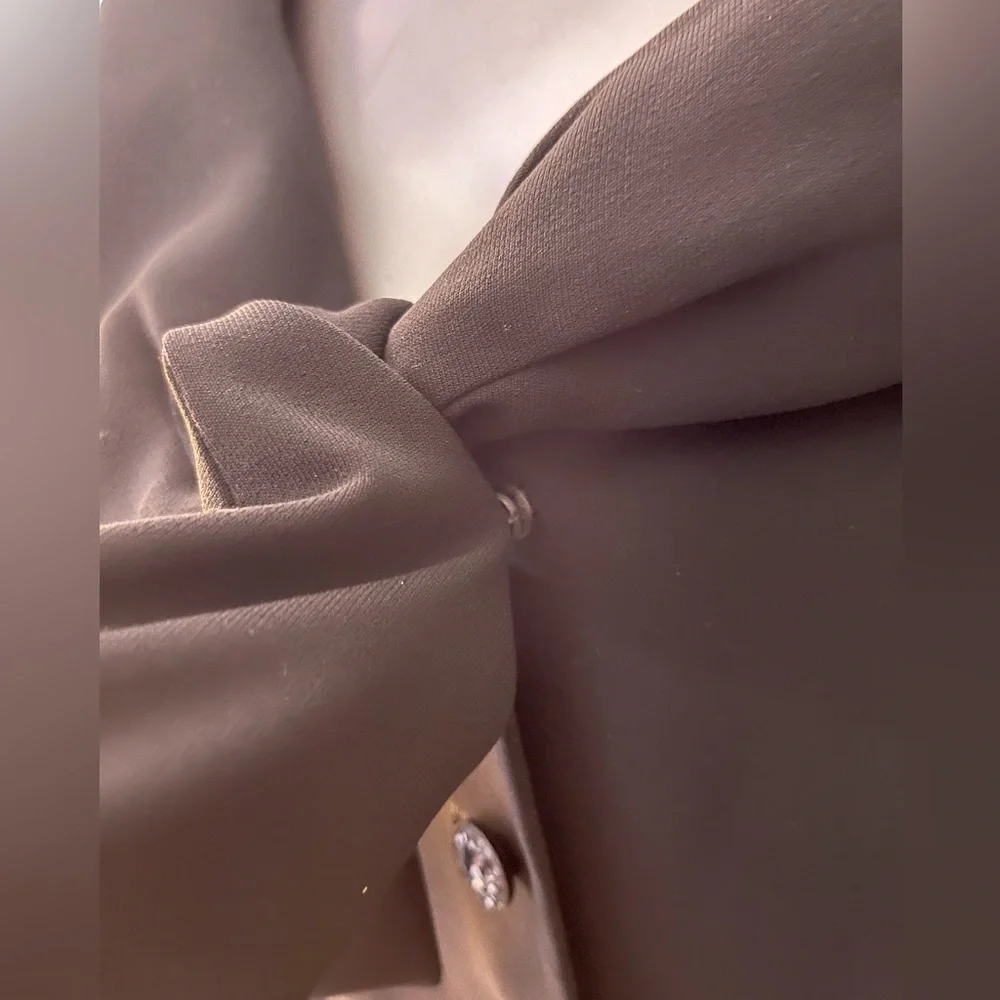 Tahari 3/4 Sleeve Tie Front, Cowl Neck Girly Blazer Jacket - super unique - Picture 5 of 8